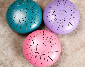 Tambor de lengüeta de acero de 15,2 cm (6 pulgadas) y 11 notas para chakras, ideal como regalo para sanación sonora y meditación de yoga.