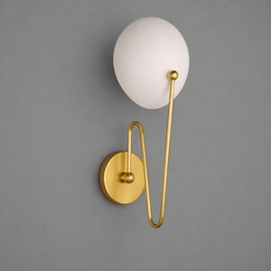 Brass Wall Sconce, Mid-Century Modern Textured Shade Light picture frame light Fixture lighting