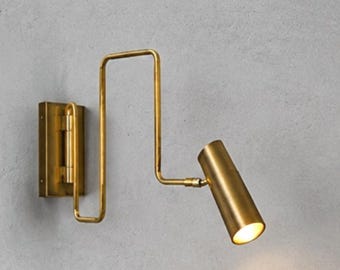 Mid Century  Stilnovo Style Brass  Wall Lamp Articulated Sconce light