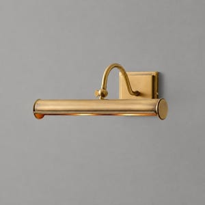 Mid Century Art Light Wall Raw Brass 15" Solid Brass Handmade Unlacquered Mounted Gallery Lamp Adjustable Picture Frame Lighting
