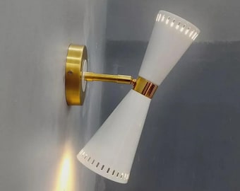 1950s Mid-Century Beautiful Vintage Lamp Modern Brass Wall Sconce atomic retro sputnik design wall lighting