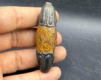 Tibetan Jaspis Silber Bead für Halskettenherstellung - Antique Pendant Component