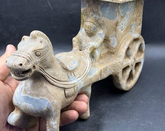 Altes antikes Chines westliche Jin-Dynastie geschnitzten Stein Terrakotta Pferd
