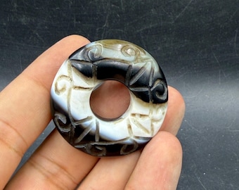 Soleimani Achat Stein Amulett aus dem Jemen - Geschnitzter Anhänger Schmuck