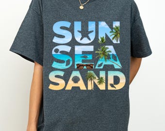Comfort Colors® Sun Salt Sand Shirt, Beach Vacation Shirt, Ocean Lover Shirt, Coastal Graphic Tee, Summer Beach T-Shirt