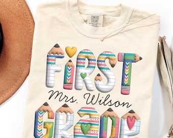 Comfort Colors® Customized Teacher Team Shirt, Back to School Gift, Teacher Name T-Shirt, Meet The Teacher Top Shirt