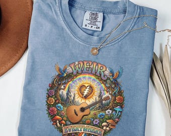 Weir Everywhere Shirt, Bob Weir Fan Gift, Grateful Dead Inspired Tee, Retro Festival Shirt, Jam Band Merch, Psychedelic Guitar Hippie Top