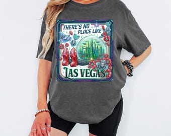 No Place Like Las Vegas Shirt, Vegas Girls Trip Tee, Ruby Slippers Magic Shirt, Emerald City Top, Retro Vegas Vacation Gift, Comfort Colors