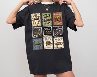 Hail Mary Book Stamps Shirt, Rocky Amaze Tee, Sci-Fi Reader Gift, Science Fiction Bookish Apparel, Space Nerd Alien T-Shirt