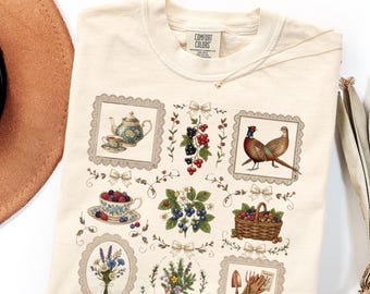 Comfort Colors® Cottagecore Shirt, Goose Shirt, Gardening Shirt, Strawberry Duck Graphic Tee, Gift for Her, Summer Spring Shirt