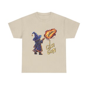 ウィザードキャスティングファイアボールTシャツ | I Cast Gunグラフィックシャツ 画像 3