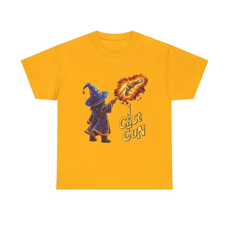 ウィザードキャスティングファイアボールTシャツ | I Cast Gunグラフィックシャツ 画像 5