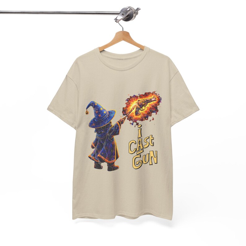 ウィザードキャスティングファイアボールTシャツ | I Cast Gunグラフィックシャツ 画像 14