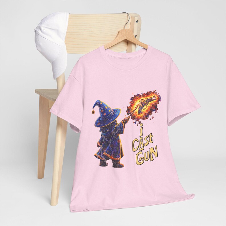 ウィザードキャスティングファイアボールTシャツ | I Cast Gunグラフィックシャツ 画像 16
