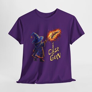 ウィザードキャスティングファイアボールTシャツ | I Cast Gunグラフィックシャツ 画像 12
