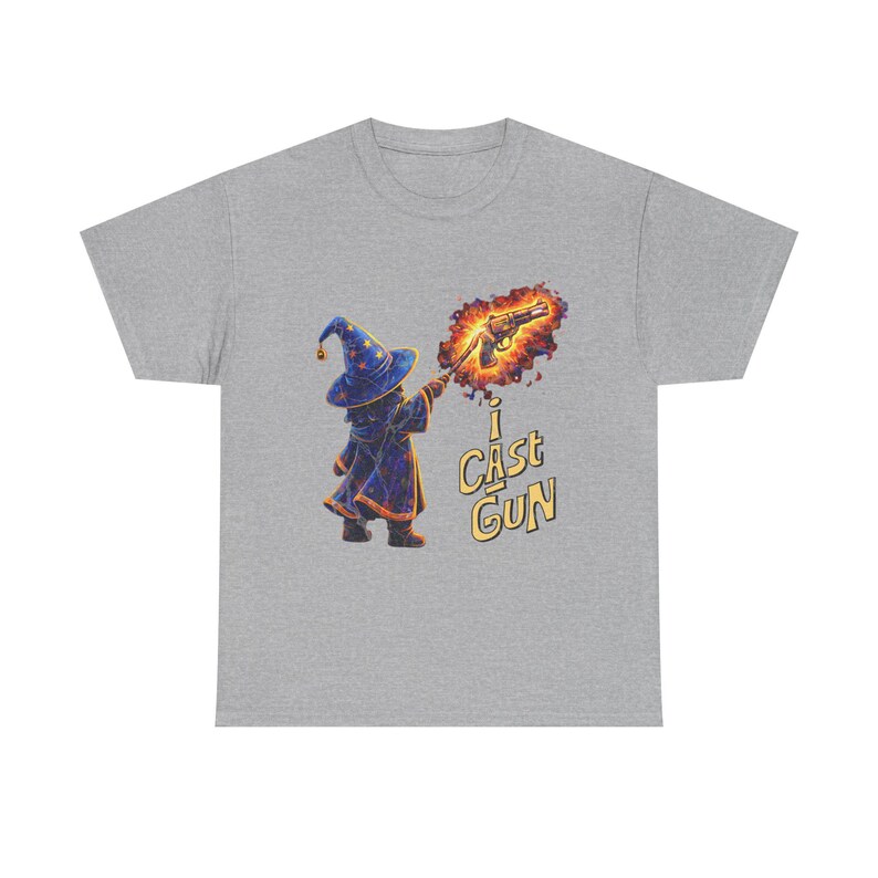 ウィザードキャスティングファイアボールTシャツ | I Cast Gunグラフィックシャツ 画像 4