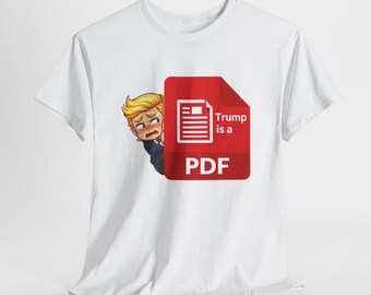トランプはPDF Tシャツ | 政治風刺Tシャツ; エプスタインのファイル