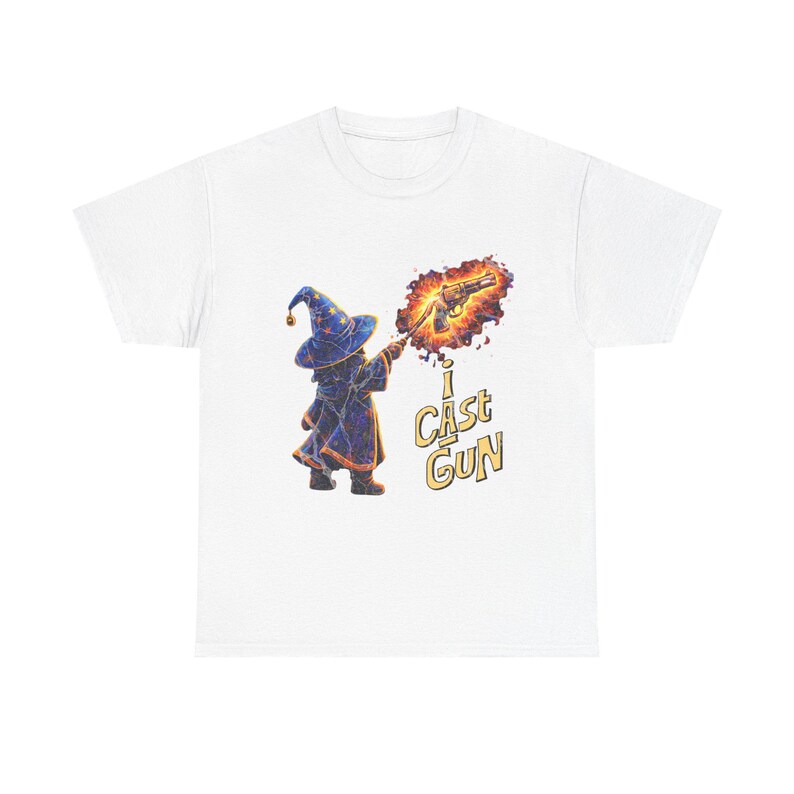 ウィザードキャスティングファイアボールTシャツ | I Cast Gunグラフィックシャツ 画像 11