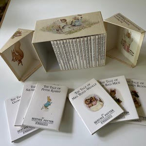 De originele Beatrix Potter Peter Rabbit Books-presentatieboxset. Uitgegeven door F. Warne & Co., 1986