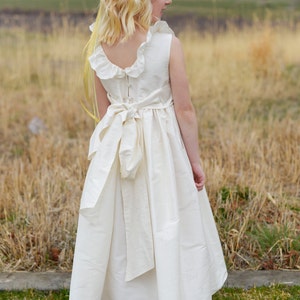 The Handmade Pure Silk Ruffled Flower Girl Dress in Many Colours image 3