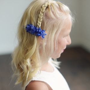 The Wood Anemone: Flower Girl Hair clip in royal blue