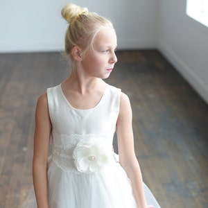 The Camellia Handmade to Measure Flower Girl Dress and First Communion Dress in White and Ivory image 4