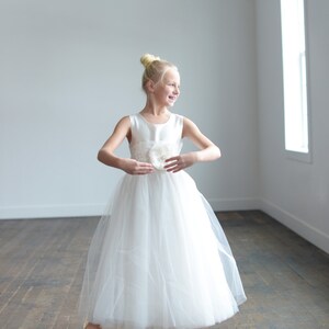 The Camellia Handmade to Measure Flower Girl Dress and First Communion Dress in White and Ivory image 2