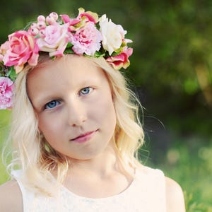 The Rose Headband: Flower girl hair band, flower girl hairpiece with roses image 2