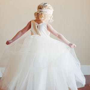 The Handmade to Measure Ballerina Flower Girl Dress or Communion Dress in Ivory and White image 3