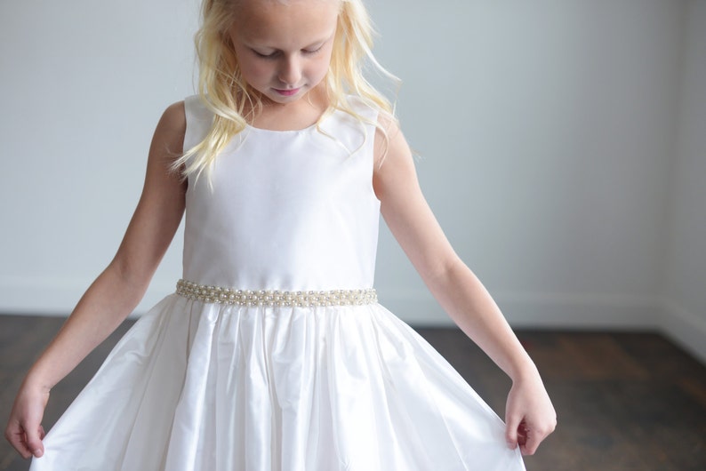raw silk flower girl dresses