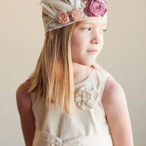 The Gatsby Glamour wedding headband ..1920s Vintage Wedding .. Vintage Headband for Bridesmaids .. Flower girl Headband image 2