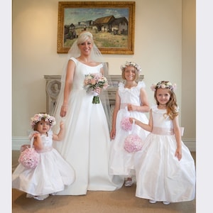 The Handmade Pure Silk Ruffled Flower Girl Dress in Many Colours image 1