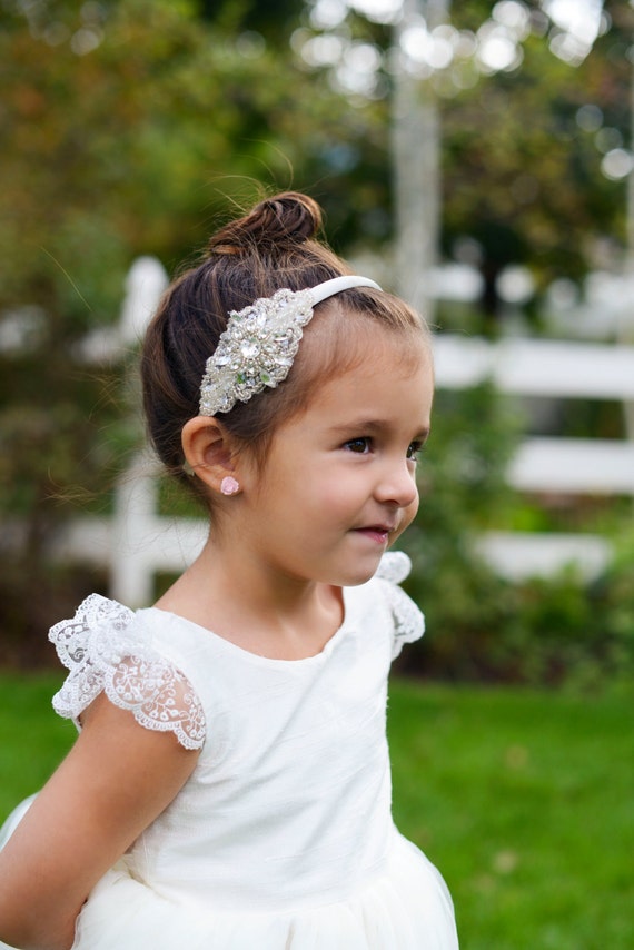 Diadema niña flor blanca o marfil para la primera comunión Etsy