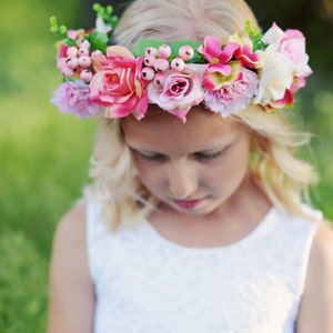 The Rose Headband: Flower girl hair band, flower girl hairpiece with roses image 1