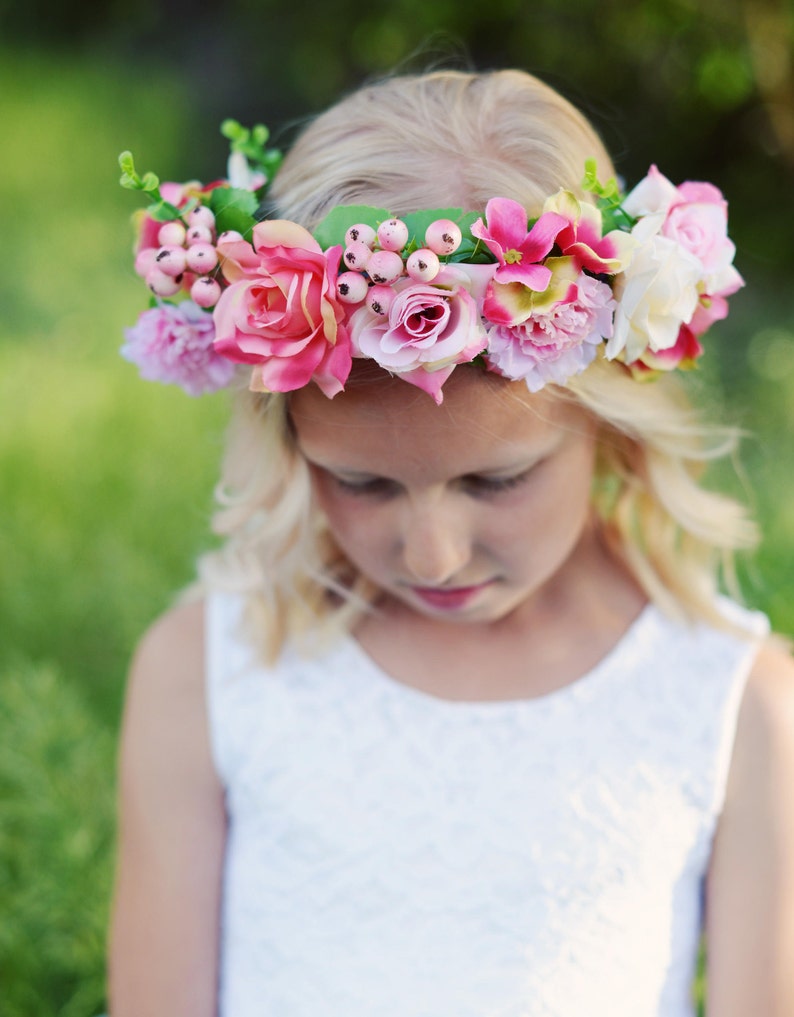 The Rose Headband: Flower girl hair band, flower girl hairpiece with roses image 1