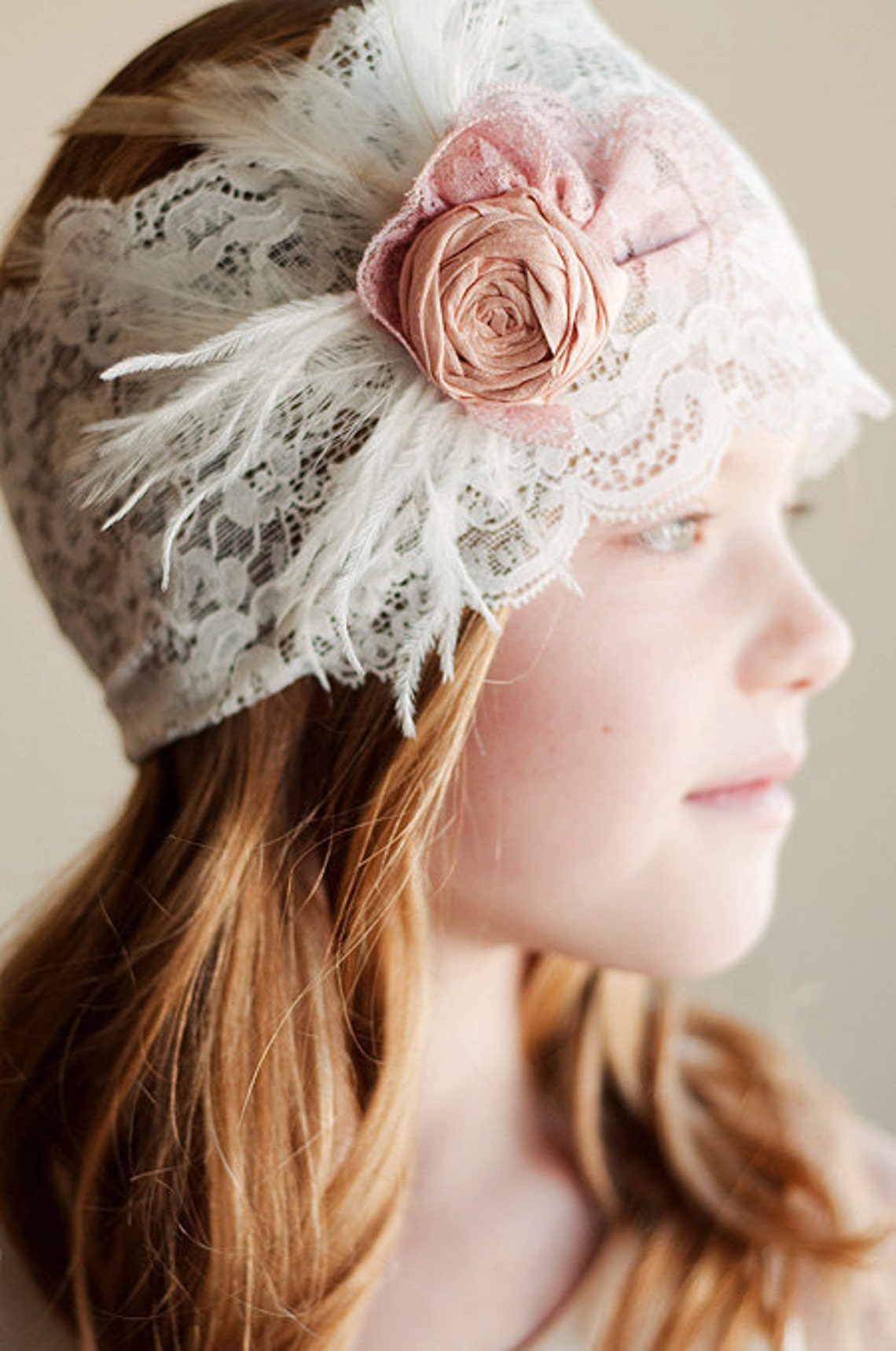 Deco Flower Girl or Bridesmaid Headband Vintage Wedding Etsy