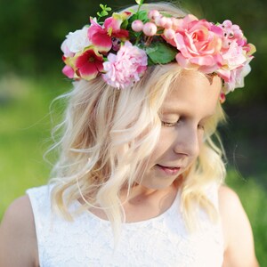 The Rose Headband: Flower girl hair band, flower girl hairpiece with roses image 3