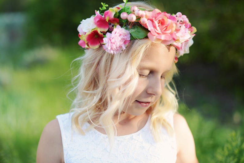 The Rose Headband: Flower girl hair band, flower girl hairpiece with roses image 3