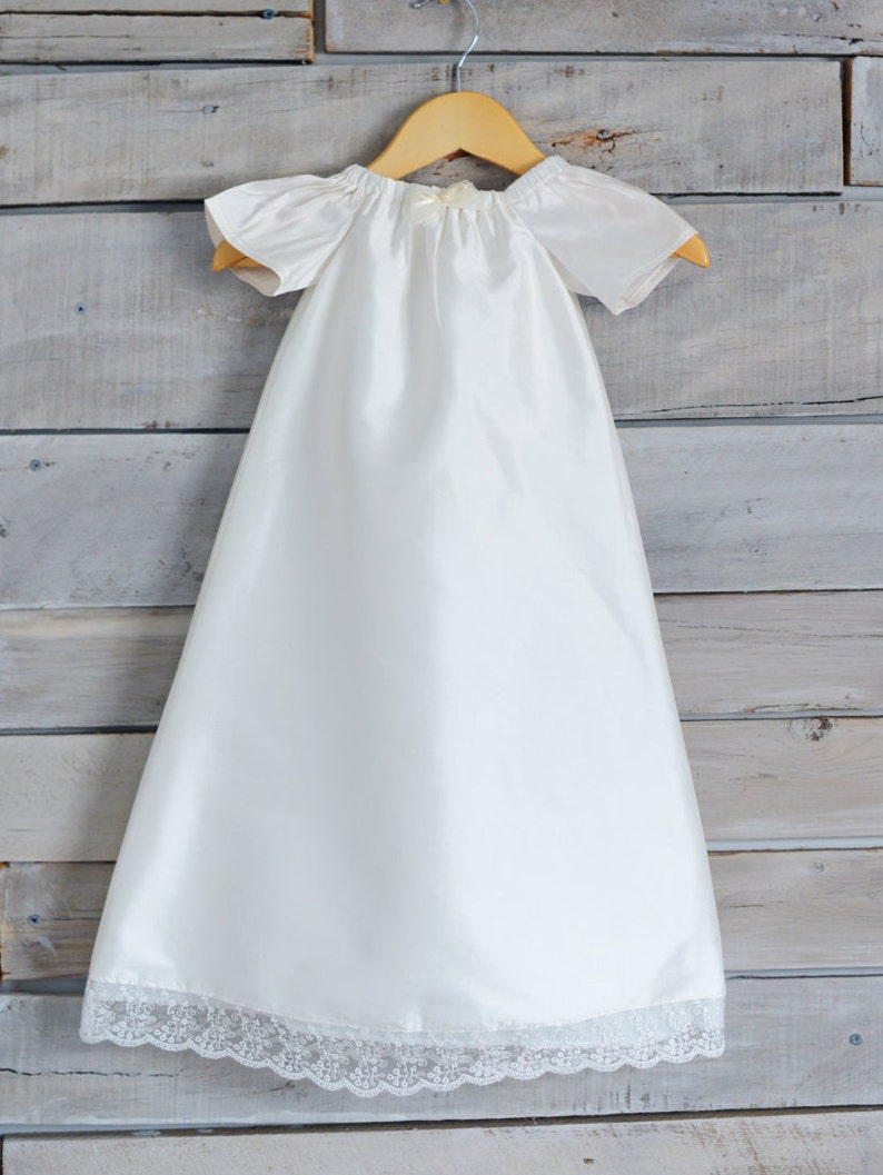 Louisa pure silk baptism gown image 2