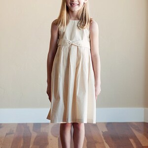 The Rosette Rustic Dress: Flower Girl Dress Cotton Satin Silk image 4