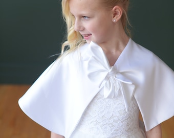 Flower Girl and First Communion Duchess Satin Cape