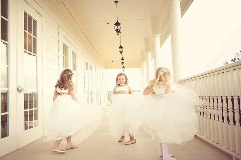 The Handmade to Measure Ballerina Flower Girl Dress or Communion Dress in Ivory and White image 2