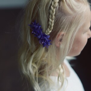 The Wood Anemone: Flower Girl Hair Clip in Purple