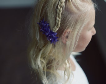 The Wood Anemone: Flower Girl Hair Clip in Purple