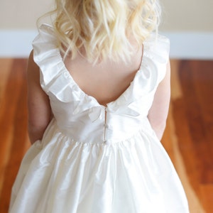 The Handmade Pure Silk Ruffled Flower Girl Dress in Many Colours image 5