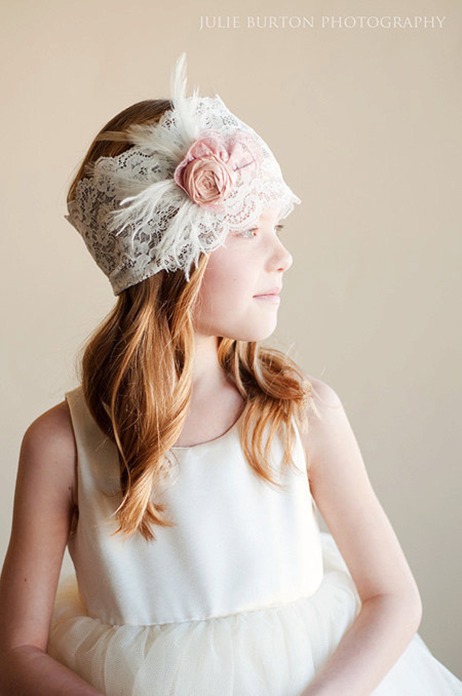 Deco Flower Girl or Bridesmaid Headband Vintage Wedding Etsy