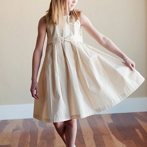 The Rosette Rustic Dress: Flower Girl Dress Cotton Satin Silk image 2