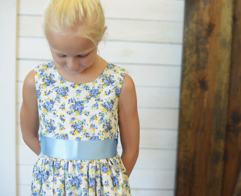 Floral Print Flower Girl Dress Etsy