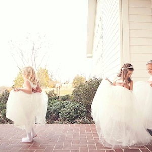 The Handmade to Measure Ballerina Flower Girl Dress or Communion Dress in Ivory and White image 1