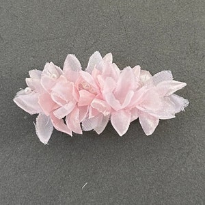 The Wood Anemone: Flower Girl Hair clip in blush pink, ivory, white and many other colours with a rustic look & slight fray to the leaves